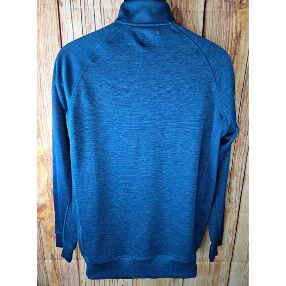 Under Armour Blue ColdGear Quarter-Zip Sweatshirt Large Loose Fit Pullover - Picture 2 of 6